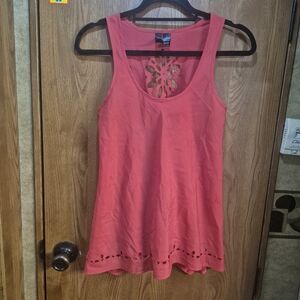 Fun And Flirt Coral Cutout Scoop Neck Tank.  Box 36